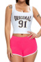 casual plus size slight stretch 13 colors slim mid waist shorts (only shorts)_Black_Pink