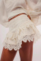 stylish non-stretch breathable lace high waist shorts (only shorts)_White
