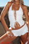 sexy slight stretch low waist solid color ruffled all-match hot shorts_Black_White