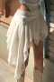 sexy slight stretch high-waist solid color midi skirt_Black_White