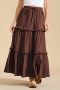 stylish slight stretch 5 colors drawstring maxi skirt_Black_White_Green_Beige_Brown