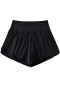 casual high stretch 4 colors solid color high-waist shorts(size run small)_Black