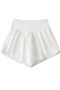 casual high stretch 4 colors solid color high-waist shorts(size run small)_Black_White