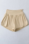 casual high stretch 4 colors solid color high-waist shorts(size run small)_Black_White_Sky Blue_Khaki