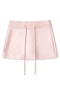 casual slight stretch 7 colors high-waist drawstring mini skirt(size run small)_Black_White_Gray_Dark Gray_Pink