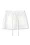 casual slight stretch 7 colors high-waist drawstring mini skirt(size run small)_Black_White