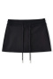 casual slight stretch 7 colors high-waist drawstring mini skirt(size run small)_Black