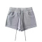 casual slight stretch 3 colors low-waist drawstring shorts(size run small)_Black_Gray_Dark Gray