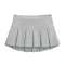 casual slight stretch 6 colors pleated mini skirt(size run small)_Black_White_Gray