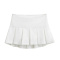 casual slight stretch 6 colors pleated mini skirt(size run small)_Black_White