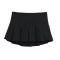 casual slight stretch 6 colors pleated mini skirt(size run small)_Black