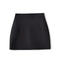 casual non-stretch high-waist solid color zip-up mini skirt(size run small)_Black