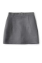 casual non-stretch high-waist solid color zip-up mini skirt(size run small)_Black_White_Gray