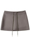 casual slight stretch 7 colors drawstring high-waist mini skirt(size run small)_Black_White_Gray_Dark Gray