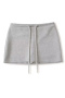 casual slight stretch 7 colors drawstring high-waist mini skirt(size run small)_Black_White_Gray