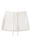 casual slight stretch 7 colors drawstring high-waist mini skirt(size run small)_Black_White