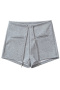 casual slight stretch 5 colors drawstring high-waist shorts(size run small)_Black_White_Gray