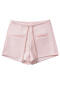 casual slight stretch 5 colors drawstring high-waist shorts(size run small)_Black_White_Gray_Pink