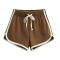casual slight stretch 4 colors drawstring shorts(size run small)_Black_Gray_Beige_Brown