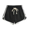 casual slight stretch 4 colors drawstring shorts(size run small)_Black