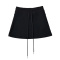 casual non-stretch 5 colors drawstring mini skirt(size run small)_Black