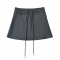 casual non-stretch 5 colors drawstring mini skirt(size run small)_Black_Gray_Dark Gray