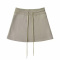 casual non-stretch 5 colors drawstring mini skirt(size run small)_Black_Gray_Dark Gray_Pink_Khaki