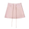 casual non-stretch 5 colors drawstring mini skirt(size run small)_Black_Gray_Dark Gray_Pink