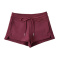 casual slight stretch 11 colors drawstring high-waist shorts(size run small)_Black_White_Gray_Dark Gray_Pink_Rose Red