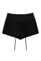 casual slight stretch 6 colors drawstring shorts(size run small)_Black