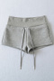 casual slight stretch 6 colors drawstring shorts(size run small)_Black_Gray