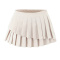 casual non-stretch pleated high waist mini skirt with lining size run small_Black_Beige
