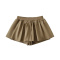 casual non-stretch 3-colors high waist mini skirt with lining size run small_Black_White_Khaki 