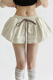 casual non-stretch solid color with pocket mini skirt with lining size run small_Black_Gray_Beige