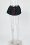 casual non-stretch solid color with pocket mini skirt with lining size run small_Black