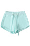 casual slight stretch solid color 7 colors drawstring shorts size run small_Black_White_Gray_Dark Gray_Red_Yellow_Aqua Green