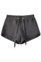 casual slight stretch solid color 7 colors drawstring shorts size run small_Black_White_Gray_Dark Gray