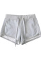 casual slight stretch solid color 7 colors drawstring shorts size run small_Black_White_Gray