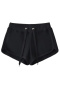 casual slight stretch solid color 7 colors drawstring shorts size run small_Black