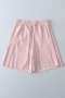 casual slight stretch 4-colors high waist drawstring shorts size run small_Black_Pink