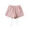 casual slight stretch 5-colors high waist drawstring shorts size run small_Black_Gray_Dark Gray_Pink