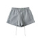 casual slight stretch 5-colors high waist drawstring shorts size run small_Black_Gray