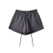 casual slight stretch 5-colors high waist drawstring shorts size run small_Black_Gray_Dark Gray