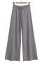 casual slight stretch drawstring high waist wide-leg pants size run small_Black_Gray