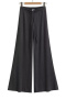 casual slight stretch drawstring high waist wide-leg pants size run small_Black_Gray_Dark Gray