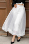 sexy non-stretch see-through mesh high-waist maxi skirt_Black_White