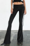 sexy slight stretch 3 colors low-waist solid color pants_Black