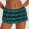 chic slight stretch 6 colors lace ruffle all-match hot shorts_Black_White_Pink_Orange_Dark Green