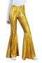 stylish plus size slight stretch holographic high waist flared pants_Purple_Gold