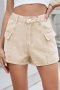 casual plus size non-stretch 7 colors solid color cargo denim shorts_Black_White_Dark Gray_Dark Green_Sky Blue_Dark Blue_Khaki